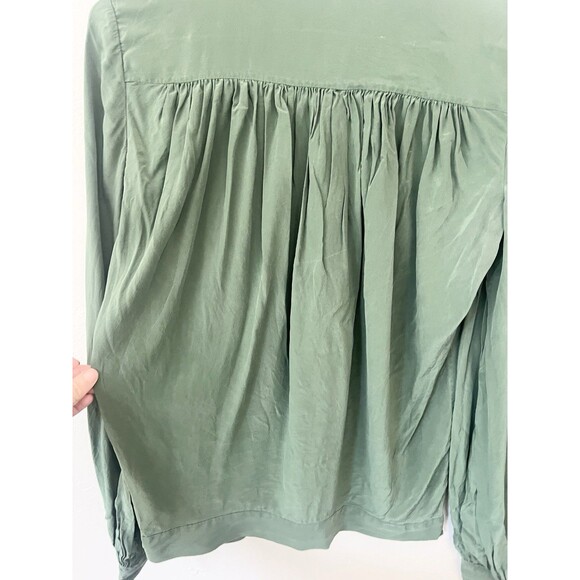 DVF Silk Long Sleeve Ballon Sleeves Pullon Blouse Boxy Size 4 Small Top Shirt - Picture 8 of 9